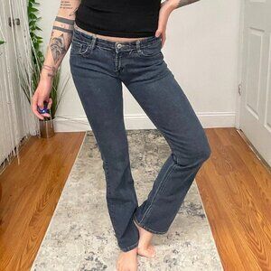 Y2K Vintage Stretch Low Rise Denim Straight Jeans Size 27 Blue